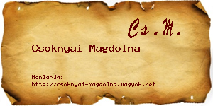 Csoknyai Magdolna névjegykártya