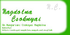 magdolna csoknyai business card